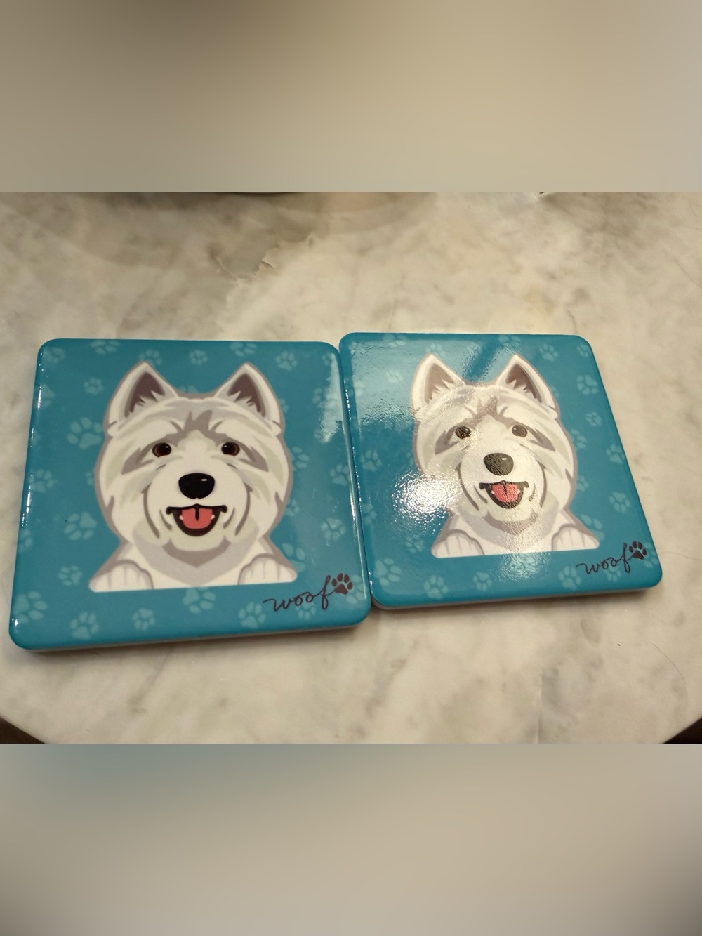 Westie-E&S Ceramic Coasters (Set of 2)